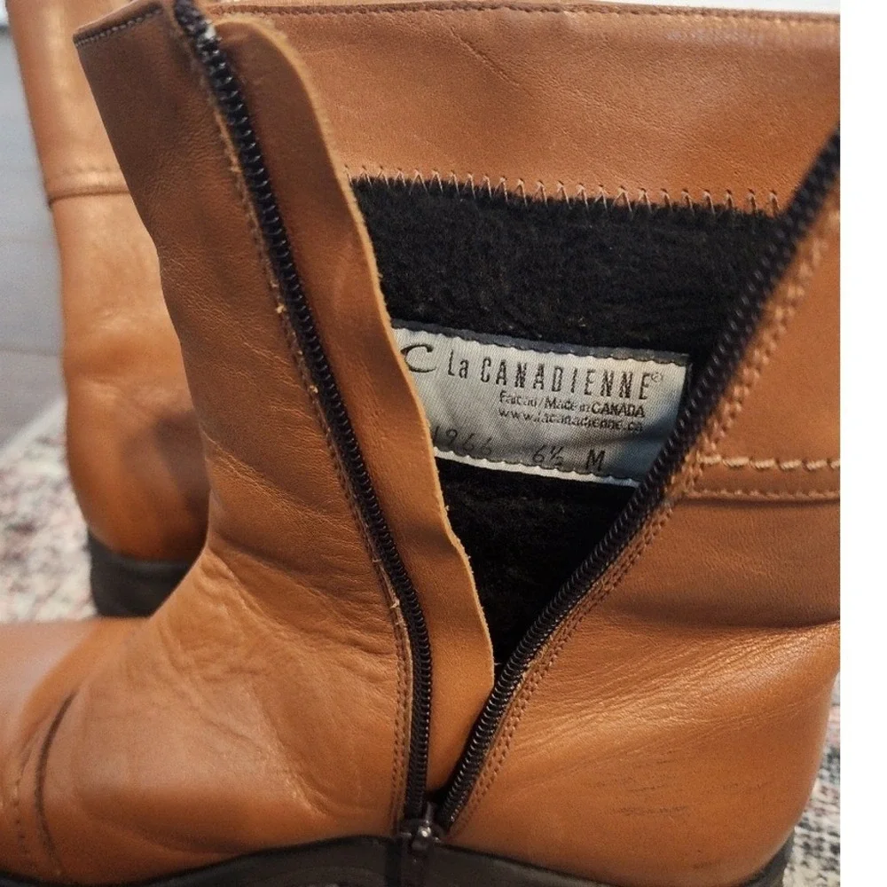 VTG La Canadienne Leather Square Toe Boots. Gritty Boho indiesleaze Fall winter